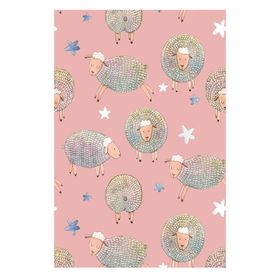 Frenda Home Koyun Desenli Kaymaz Deri Taban Pembe 80x150 Çocuk ve Bebek Halısı