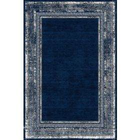 Frenda Home Lacivert 80x200 Çerçeve Desenli Dijital Baskılı Pamuk Taban Halı
