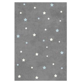 Frenda Home Mavi 100x200 Yıldız Desenli Kaymaz Deri Taban Çocuk ve Bebek Odası Halısıx