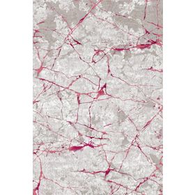 Frenda Home Mermer Desen Kaymaz Deri Taban Baskılı Pembe 180x280 cm Salon Halı