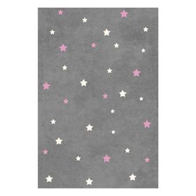 Frenda Home Pembe 180x280 Yıldız Desenli Kaymaz Deri Taban Çocuk ve Bebek Odası Halısı