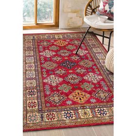 Frenda Home Şirvan Desen Pamuk Taban Baskılı Kırmızı 80x300 cm Salon Halı
