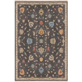 Frenda Home Vintage Desenli Gri 120x180 Dokuma Pamuk Taban Dijital Dekoratif Halı