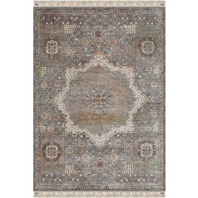 Frenda Home Vintage Desenli Gri 120x180 Pamuk Taban Dekoratif Halı