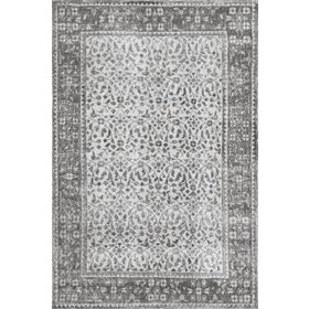 Frenda Home Vintage Desenli Gri 80x150 Pamuk Taban Yıkanabilir Dijital Baskılı Halı