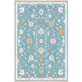 Frenda Home Vintage Desenli Mavi 80x200 Dokuma Pamuk Taban Dijital Dekoratif Halı
