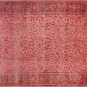 Frenda Home Vintage Desenli Pamuk Taban Kırmızı 80x200 Yıkanabilir Dijital Baskılı Halı