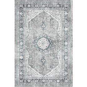 Frenda Home Vintage Desenli Yeşil 140x200 Pamuk Taban Baskılı Halı