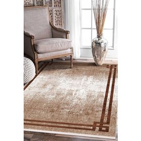Frenda Home Vizon 100x200 Çerçeve Desenli Dijital Baskılı Pamuk Taban Halı