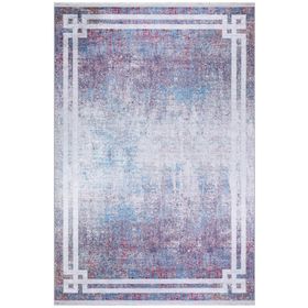 Frenda Home Yeşil 80x200 Çerçeve Desenli Dijital Baskılı Pamuk Taban Halı