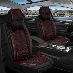 Fresh Start Bmw 2 Serisi 218 Uyumlu Lüx Deri Ön Arka Takım Royal Serisi Siyah Kırmızı Oto Koltuk Kılıfı