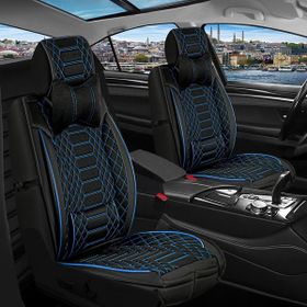 Fresh Start Bmw 3 Serisi 328 Uyumlu Lüx Deri Ön Arka Takım Royal Serisi Siyah Mavi Oto Koltuk Kılıfı