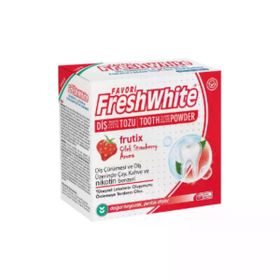 Fresh White 50 gr Çilek Aromalı Diş Parlatıcı ve Beyazlatıcı Bakım Tozu