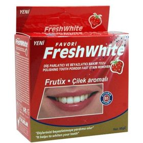 Fresh White 50 gr Çilek Aromalı Diş Parlatıcı ve Beyazlatıcı Bakım Tozu