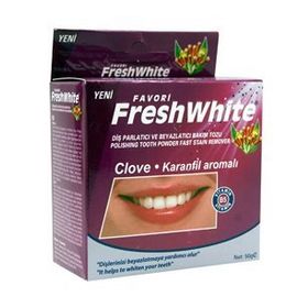Fresh White 50 gr Diş Parlatıcı Ve Beyazlatıcı Bakım Tozu Karanfil Aromalı