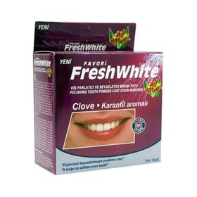 Fresh White Karanfil Aromalı 50 gr Diş Beyazlatıcı Bakım Tozu