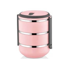 Freshbox 3 Katlı Model 2.25 lt Pembe Sefer Tası Saklama Kabı