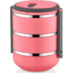 Freshbox 3 Katlı Model 2.25 lt Pembe Sefer Tası Saklama Kabı