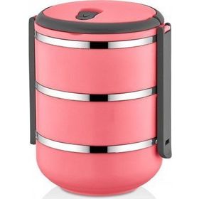 Freshbox 3 Katlı Model 2.25 lt Pembe Sefer Tası Saklama Kabı