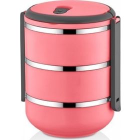 Freshbox 3 Katlı Model 2.25 lt Pembe Sefer Tası Saklama Kabı