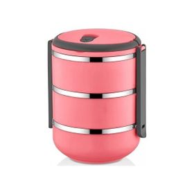 Freshbox 3 Katlı Model 2.25 lt Pembe Sefer Tası Saklama Kabı