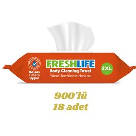 Freshlife 2XL 18x50 18 Paket 900 Adet Vücut Temizleme Havlusu