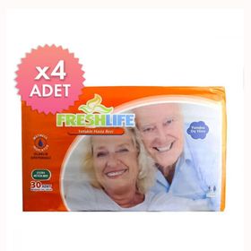 Freshlife 30 Adet 4'lü XLarge Belbantlı Islaklık Göstergeli Hasta Bezi
