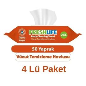 Freshlife 4x50 Adet Vücut ve Perine Temizleme Havlusu