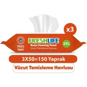 Freshlife 50x3 150 Yaprak Vücut Temizleme Havlusu