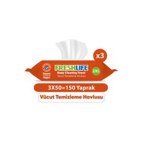 Freshlife 50x3 150 Yaprak Vücut Temizleme Havlusu