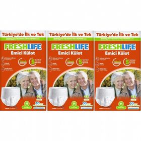 Freshlife 90 Adet 3 Paket Orta Boy M Beden Emici Külot