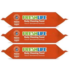 Freshlife Hasta Vücut Temizleme 3x50 XL Yaprak Islak Mendil Havlu