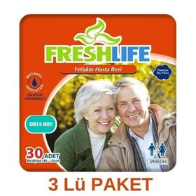 Freshlife M 3x30'lu Belbantlı Yetişkin Hasta Bezi