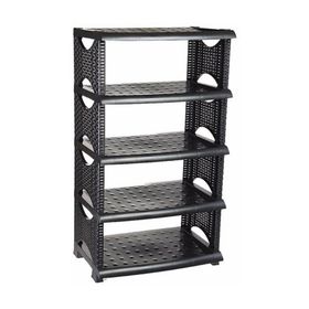 Freshlife Siyah Rattan Ayakkabılık