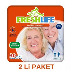 Freshlife Yetişkin Belbantlı Extralarge Ekstra Büyük Boy 60 Adet Hasta Bezi
