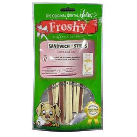 Freshy 80 gr Ördekli ve Morina Balıklı Sandviç Şeritleri Köpek Ödülü