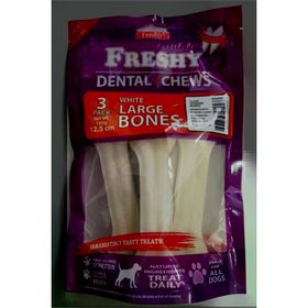 Freshy Beyaz Press Deri 3x55 gr Köpek Çiğneme Kemiği