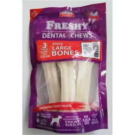 Freshy Beyaz Press Deri 3x55 gr Köpek Çiğneme Kemiği