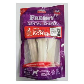 Freshy Beyaz Press Deri 3x55 gr Köpek Çiğneme Kemiği