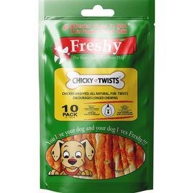 Freshy Chicky Twist Tavuk Sarılı Burgu Çubuk 10 Adet Köpek Ödülü