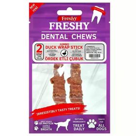 Freshy Dental Chews Duck Wrap Stick Ördek Sarılı Jumbo 100 gr 2 Adet 18 cm Çubuk Köpek Ödülü