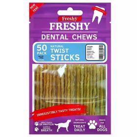 Freshy Dental Chews Naturel 300 gr 13 cm 50'li Burgu Çubuk