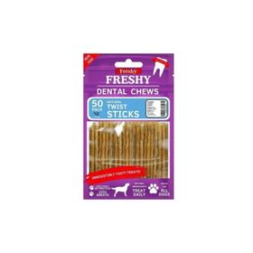 Freshy Dental Chews Naturel 300 gr 13 cm 50'li Burgu Çubuk