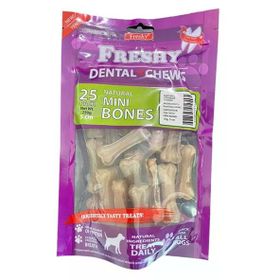Freshy Dental Chews Naturel Kemik 5 cm 25 Adet Köpek Ödülü