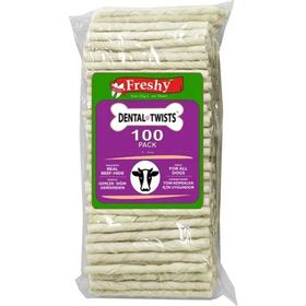 Freshy Dental Twists 100'lü Mega Paket Sütlü Burgu Çubuk
