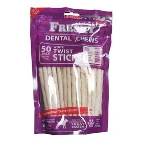 Freshy Dental Twists 50'li Paket - 300 gr Beyaz Burgu Çubuk
