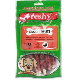 Freshy Ducky Twist Ördek Sarılı Burgu Çubuk 10 Adet Köpek Ödülü