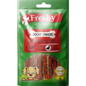 Freshy Ducky Twists Ördek Etli Burgu Çubuk 90 gr 10 Adet Köpek Ödülü
