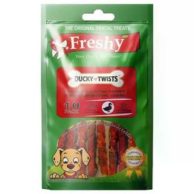 Freshy Ducky Twists Ördek Etli Burgu Çubuk 90 gr 10 Adet Köpek Ödülü