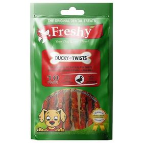 Freshy Ducky Twists Ördek Etli Burgu Çubuk 90 gr 10 Adet Köpek Ödülü